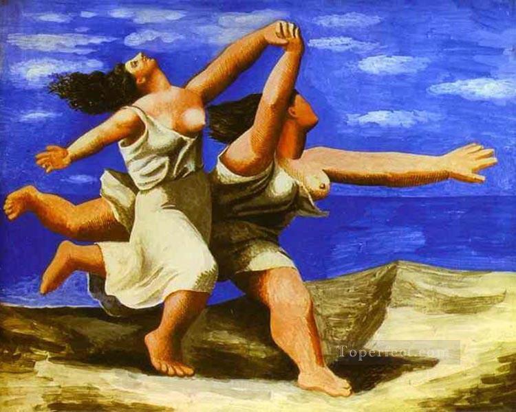 Women Running on the Beach 1922 Cubists Oil Paintings